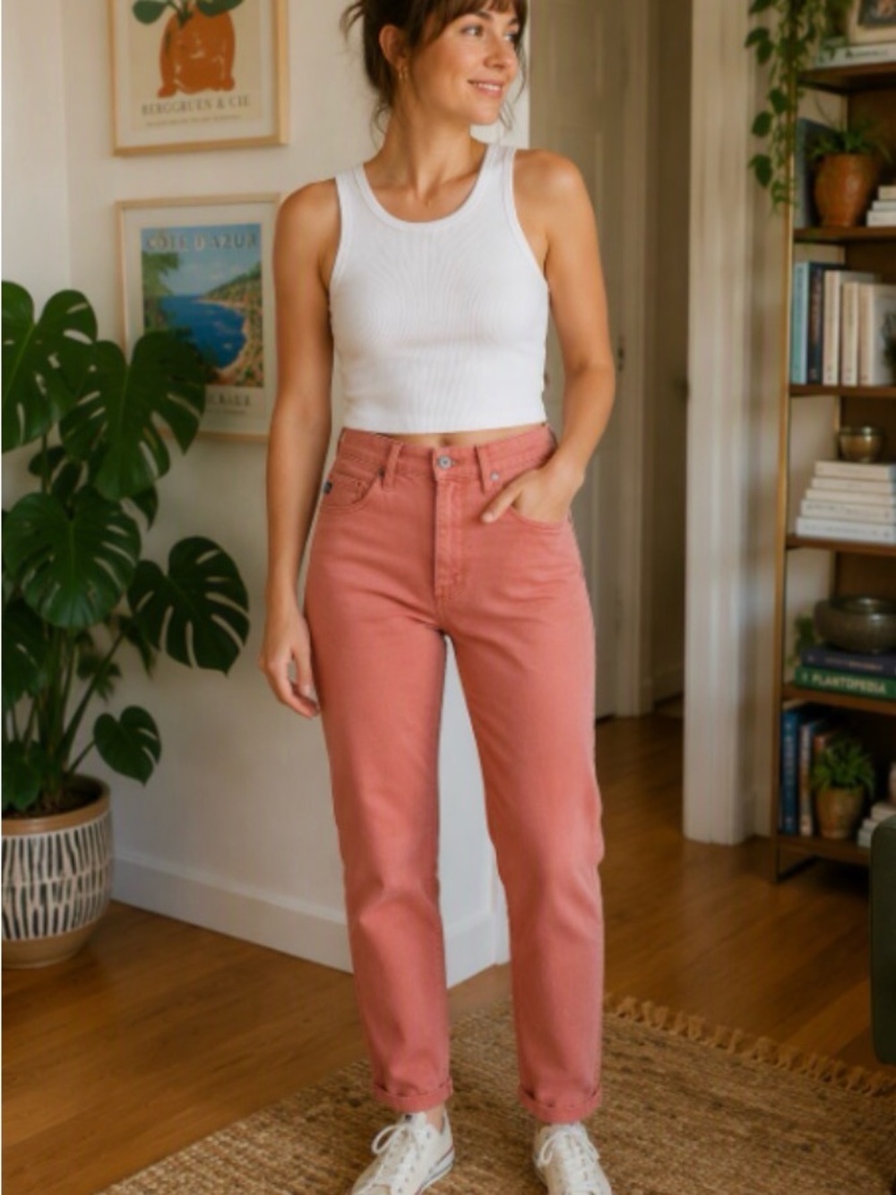 Women’s Straight Jeans in Dusty Rose